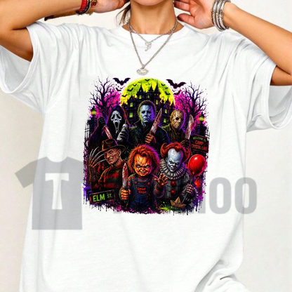 Halloween Horror Movie Characters Shirt - Retro Cyberpunk Slasher Tee
