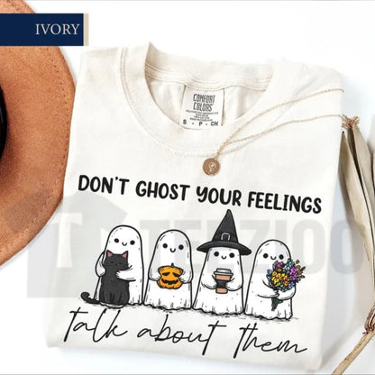 Don't Ghost Your Feelings Comfort Colors Shirt – Mental Health Halloween Tee