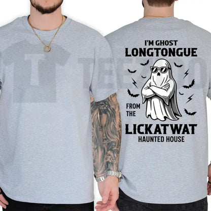 Spooky Halloween Haunted House Top – Ghost Longtongue Funny Graphic Apparel