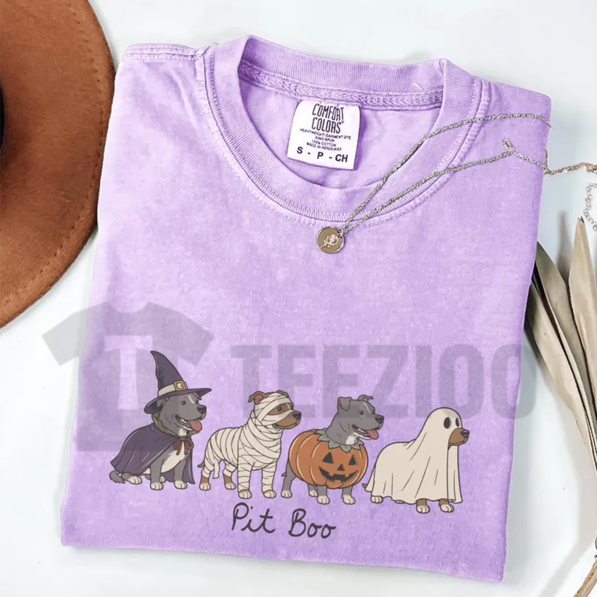 Halloween Pitbull Shirt - Spooky Ghost Dog Graphic Tee