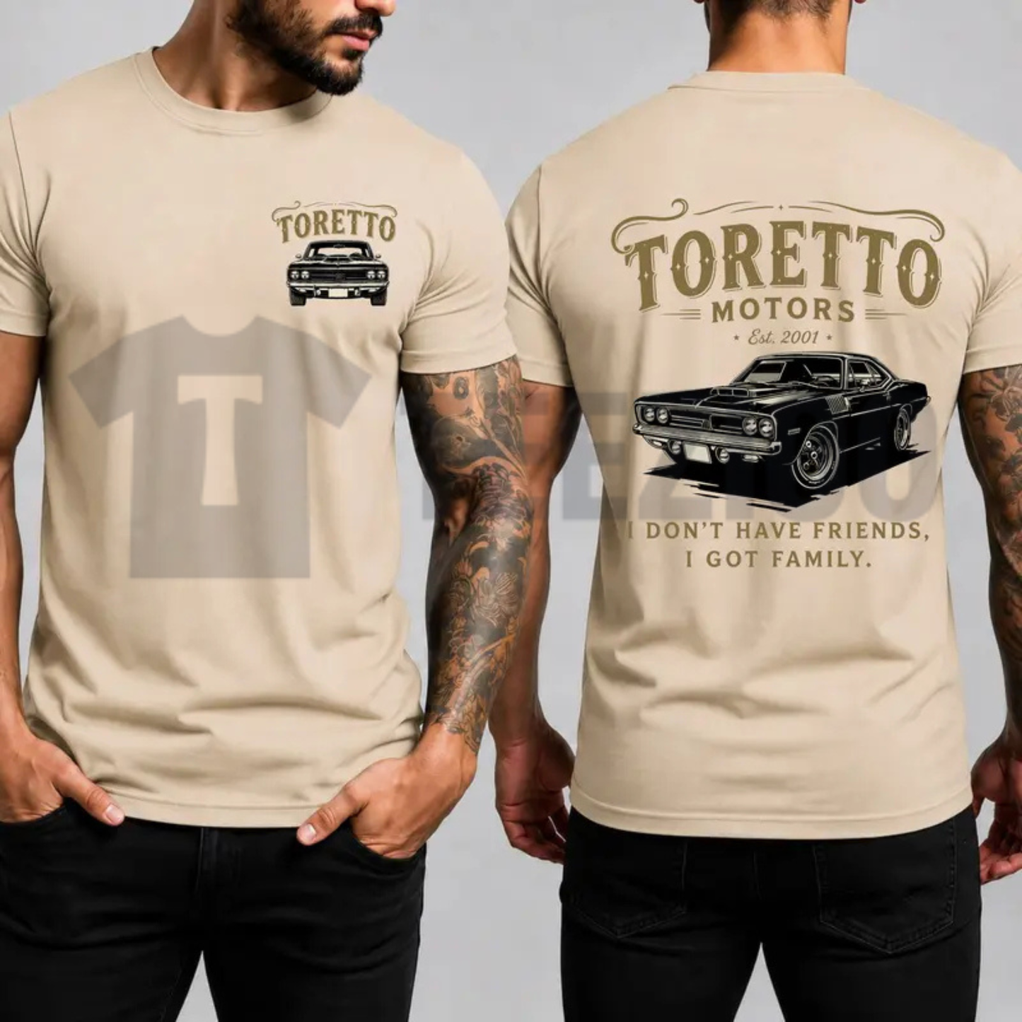 Toretto Motors Vintage Racing Muscle Car T-Shirt