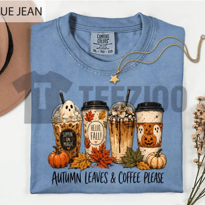 Comfort Colors® Ghost Coffee Cup Shirt - Spooky Season Fall Graphic Tee