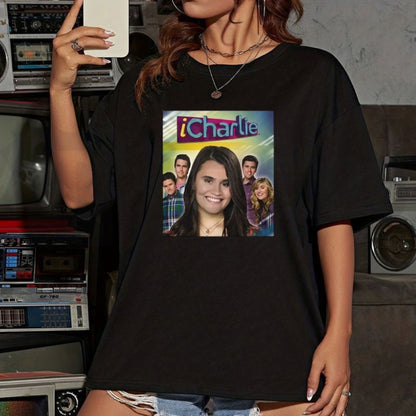 iCharlie Cast Photo Retro TV Show Poster Print Nostalgia Graphic T-Shirt