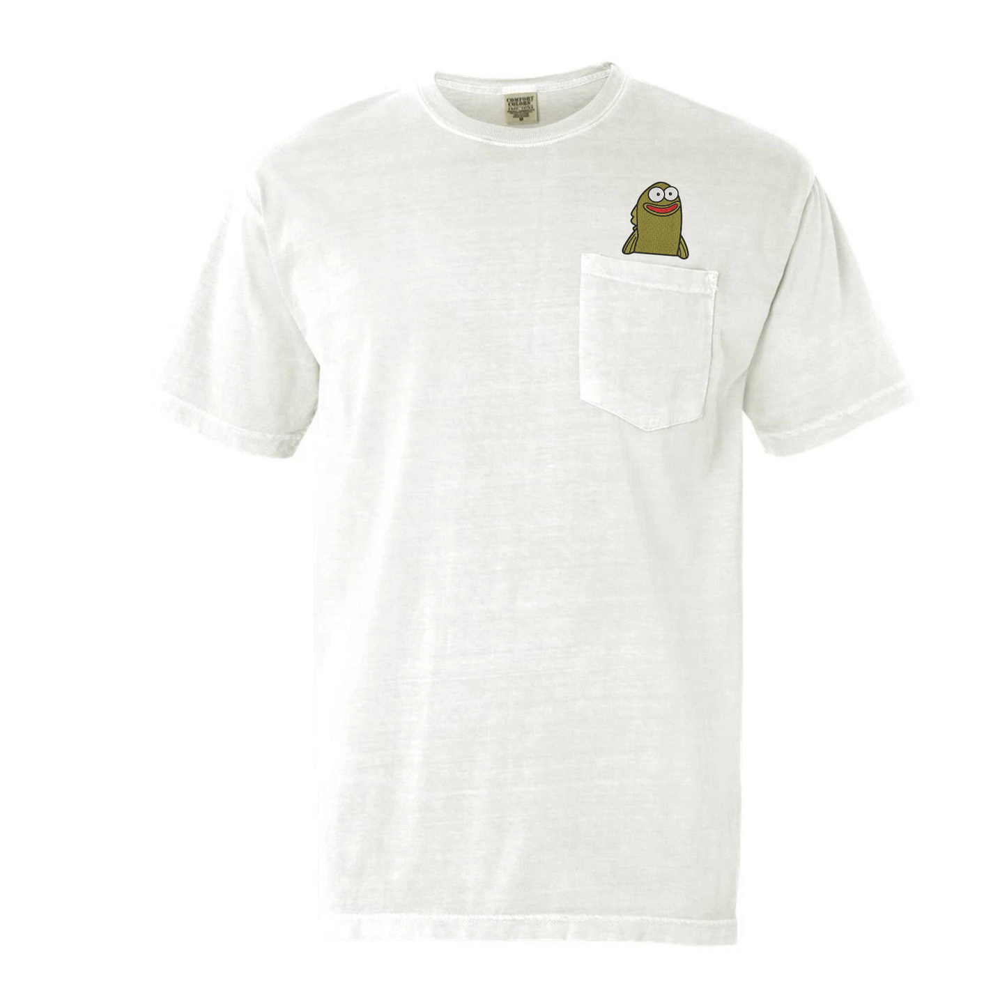 Comfort Colors® Embroidered "Fish Memes" Pocket Shirt - Witty Fisherman Graphic Tee