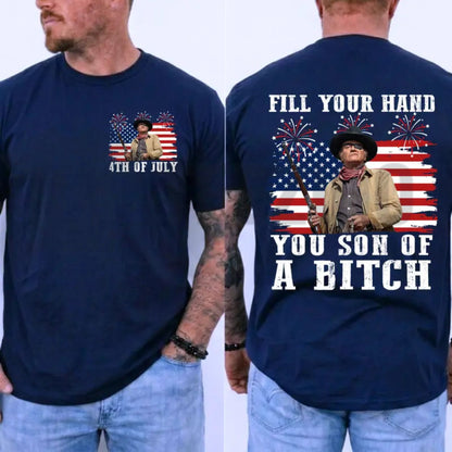 John Wayne Rooster Cogburn Fill Your Hand Western Graphic T-Shirt