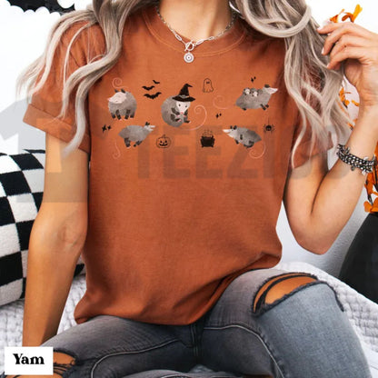 Comfort Colors Possum Halloween Shirt – Cute Spooky Opossum Graphic Tee