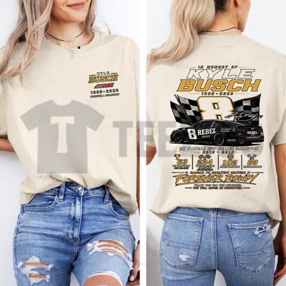 Kyle Busch "1985-2026 Memorial" Tee – Ironic Forever Rowdy Vintage Racing Tribute Shirt