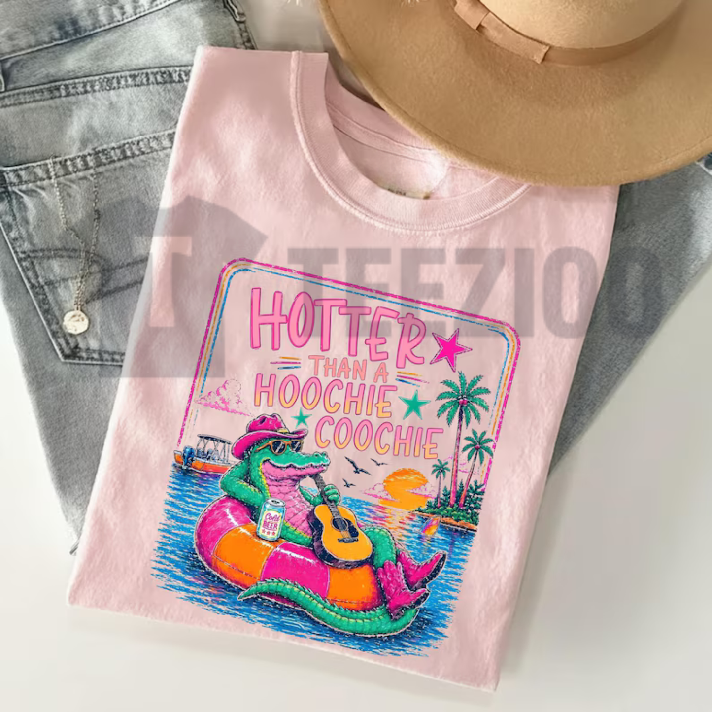 "Super Hot Summer" Crocodile Vacation T-Shirt - Funny Alligator Beach Graphic Tee