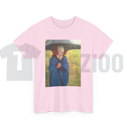 Tim Curry On IT Set Smoking Cigarette T-Shirt – Vintage Horror Movie Graphic Tee, Behind-The-Scenes Pennywise Shirt