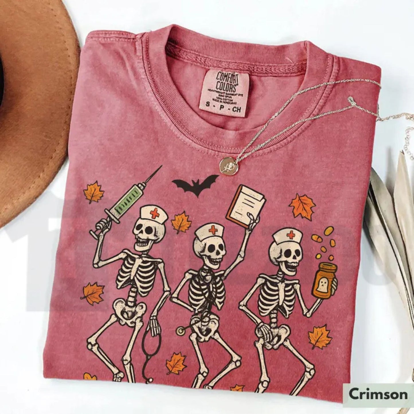 Spooky Season Nurse Skeleton Comfort Colors Shirt – Halloween RN Fall Tee