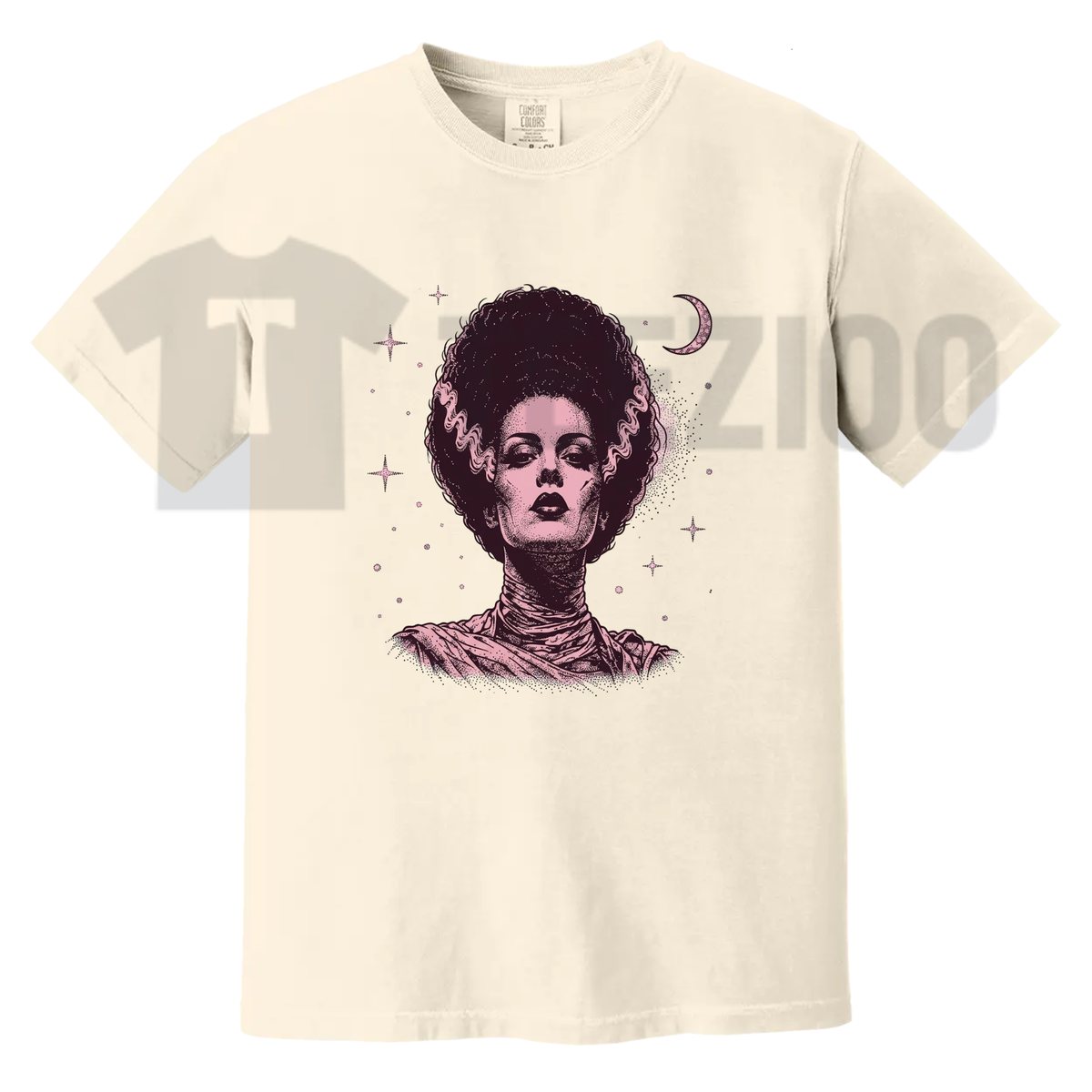 Retro Spooky Celestial Frankenstein Bride Couple Shirt - Halloween Gothic Tee