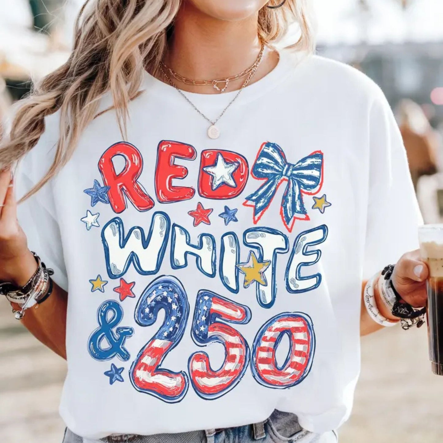Red White & 250 Patriotic Shirt – Preppy USA Anniversary Graphic Tee, Comfort Colors Vintage Style