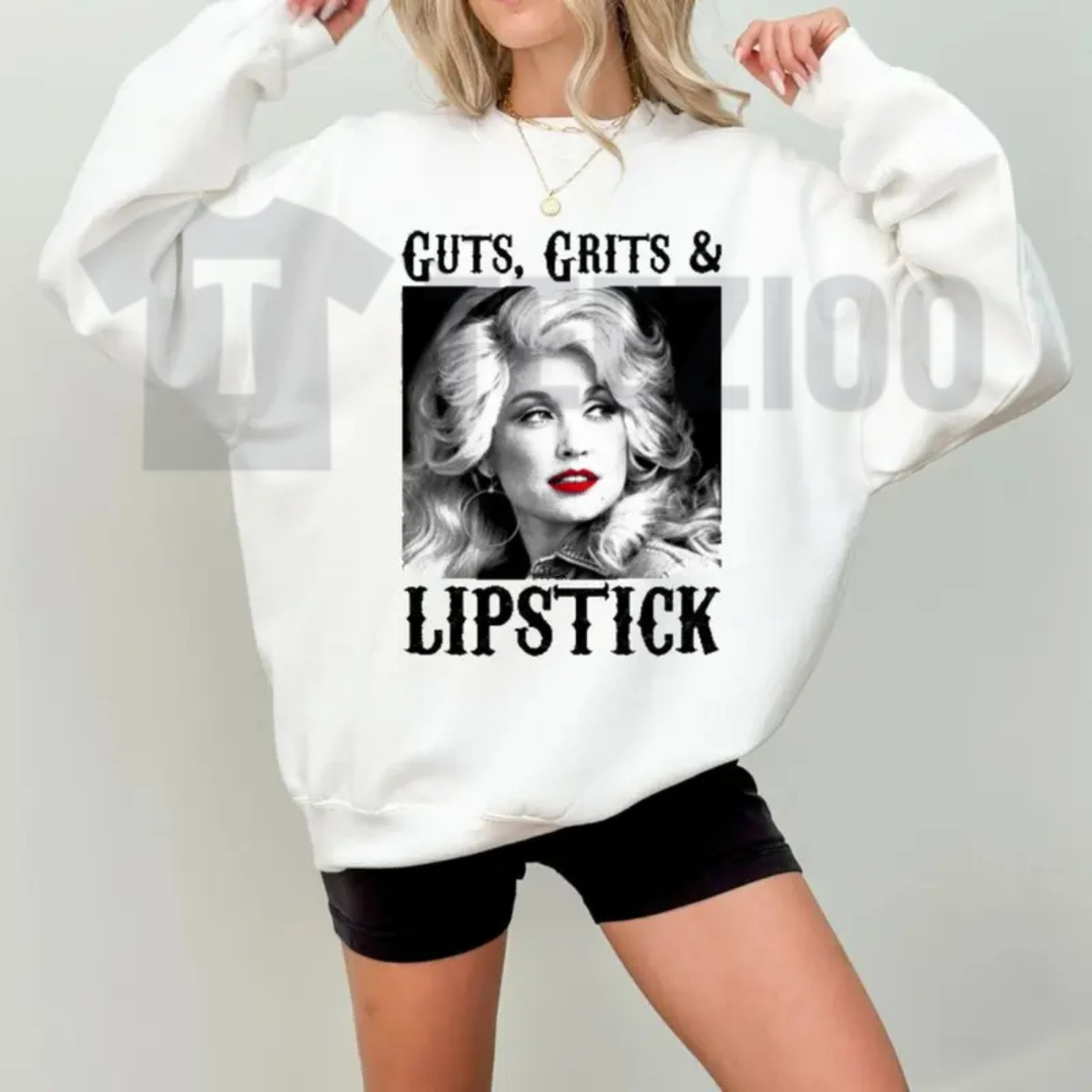 "Guts Grit And Lipstick" Sweatshirt - Dolly Parton Country Cowgirl Crewneck