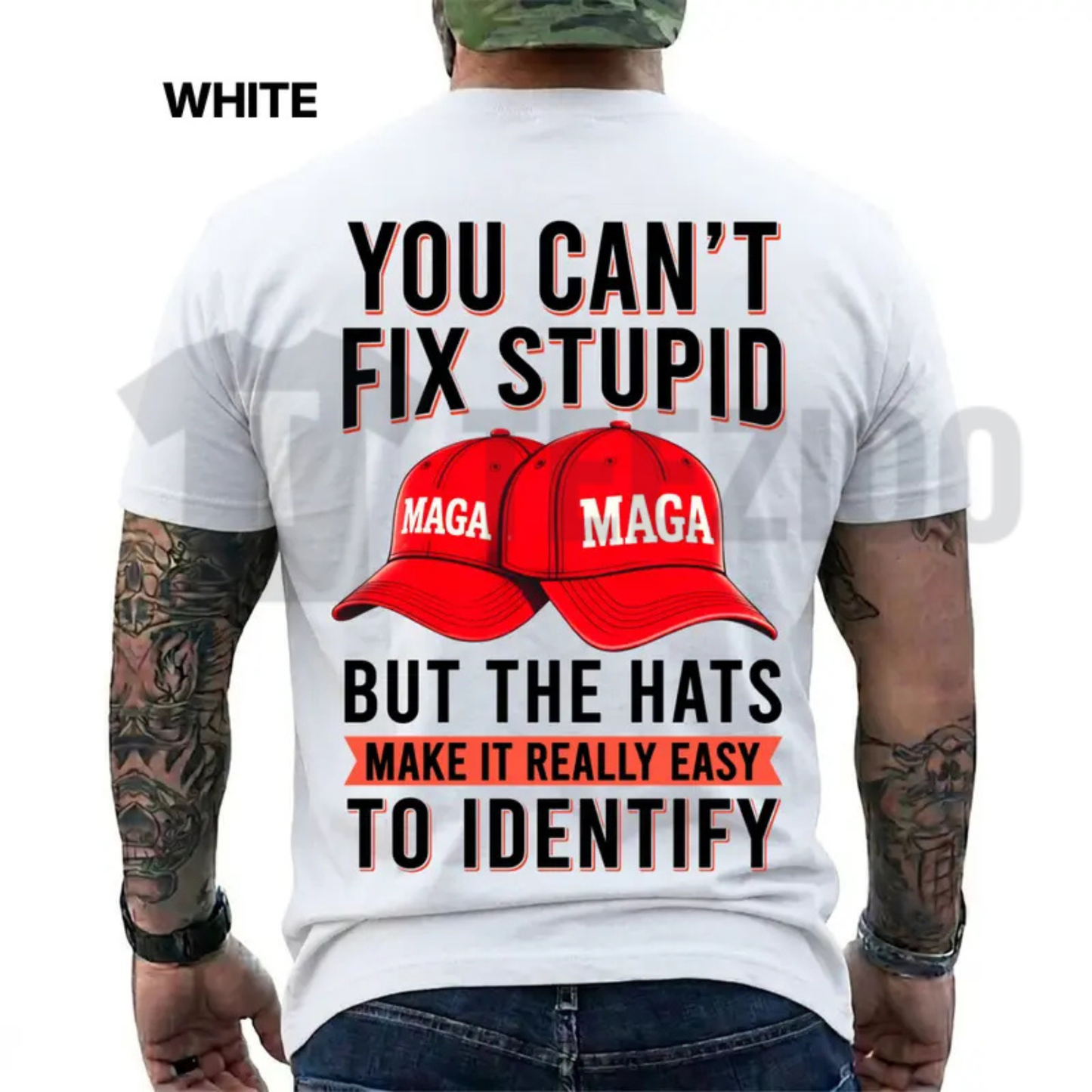 You Can't Fix Stupid But The Hats Make It Easy Shirt - Funny Political Humor Tee