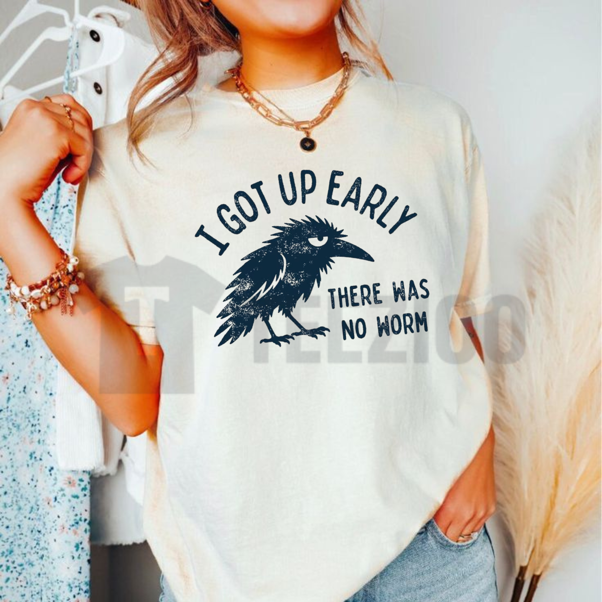 Comfort Colors® Grumpy Crow Shirt - I Got Up Early No Worm Graphic Tee