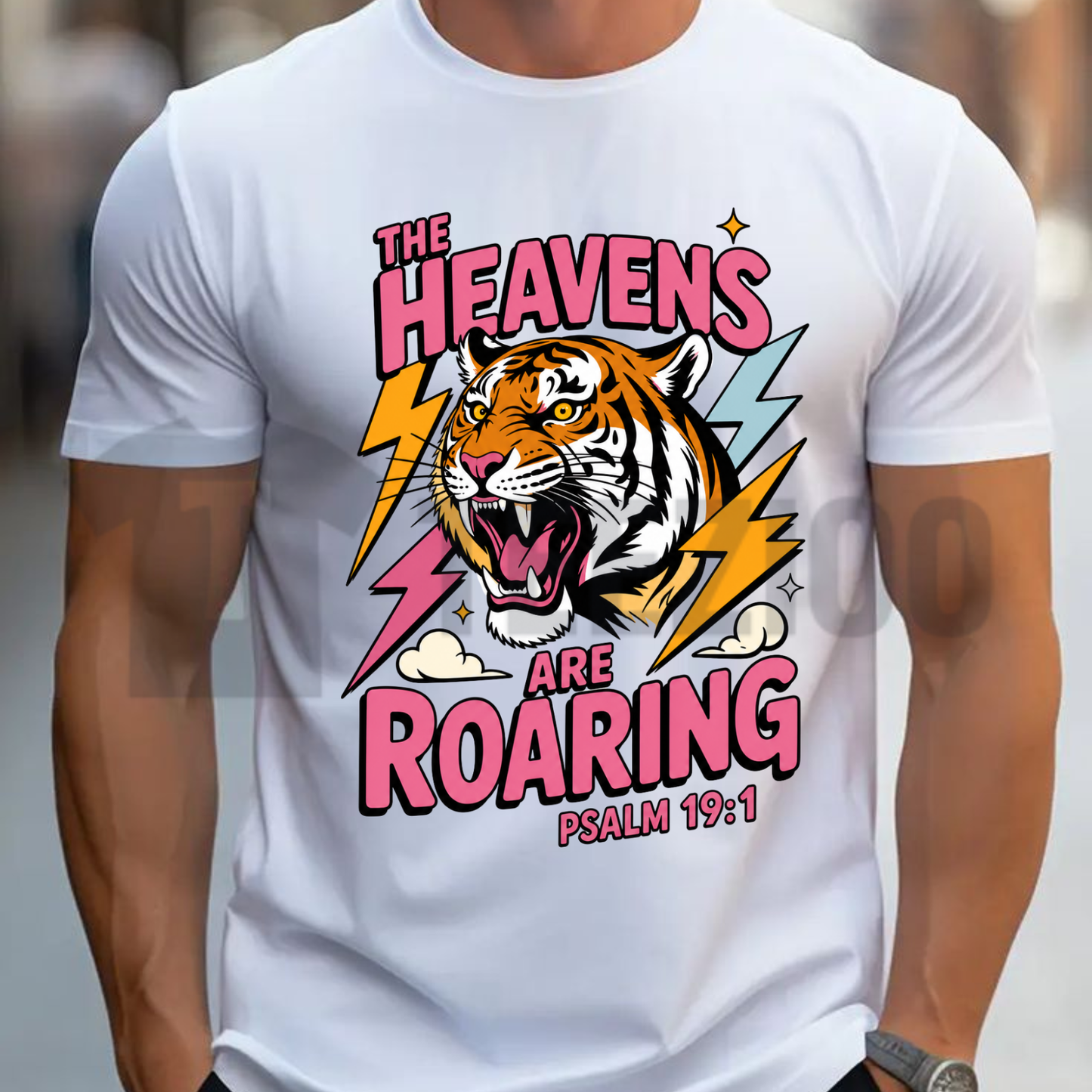 Celestial Thunder Roaring Heavens Graphic Tee - Vintage Streetwear Heavy Cotton Shirt