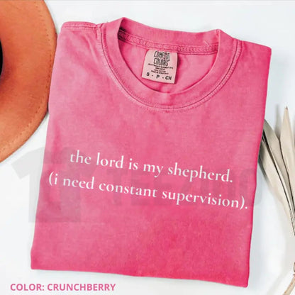 The Lord Is My Shepherd Comfort Colors Shirt – Funny Christian Supervision Graphic Tee, Cute Retro Faith Shirt
