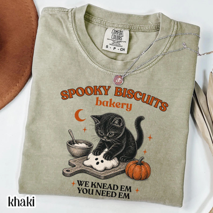 "Kitty Biscuits" Halloween Shirt - Retro Black Cat Fall Graphic Tee