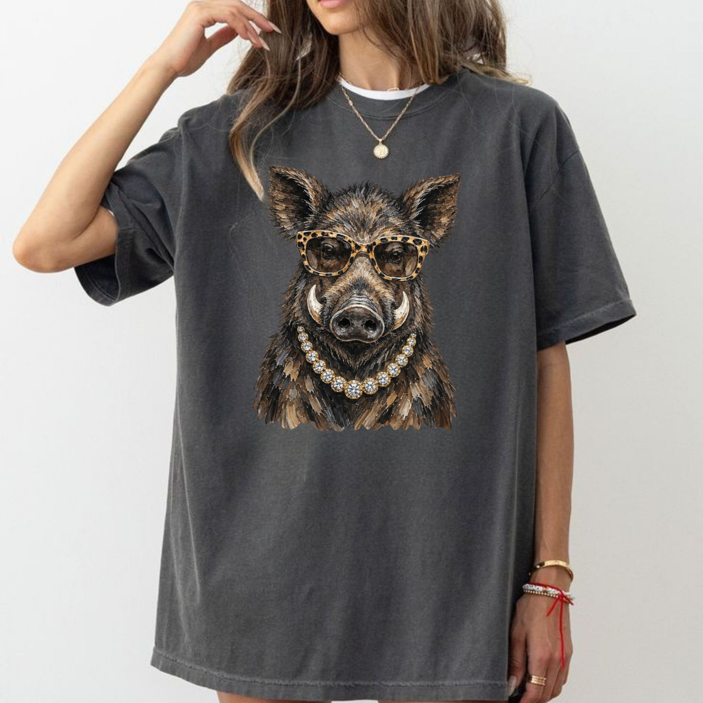 Comfort Colors® Glam Whitetail Hunting Shirt - Preppy Leopard Print Wildlife Tee