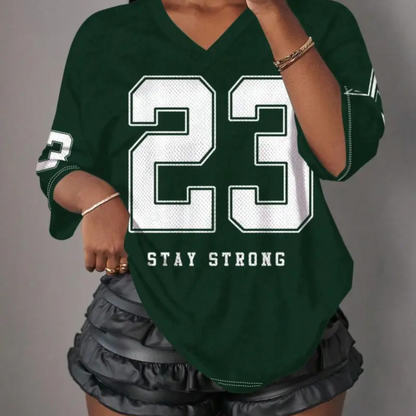 Women's Stay Strong Retro Mesh Sports T-shirt