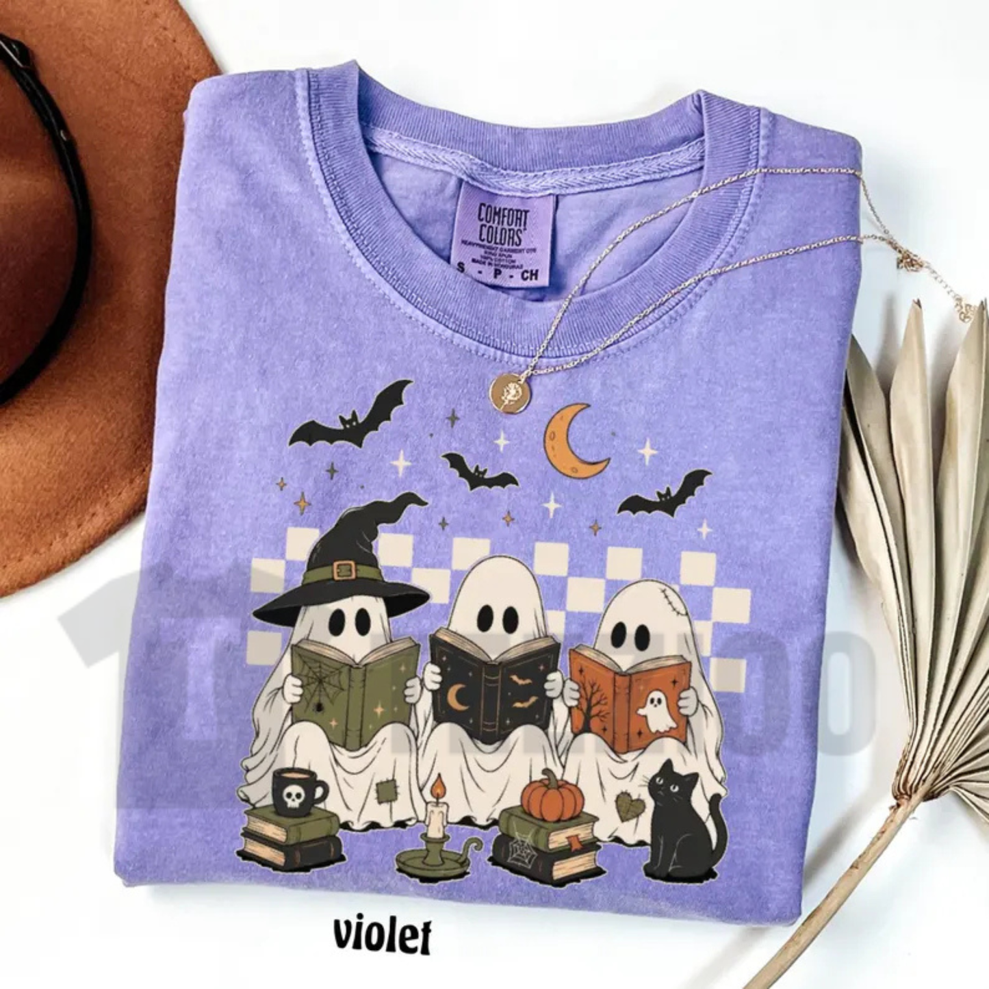 Ghost Book Reader Shirt - Spooky Season Book Lover & Teacher Tee