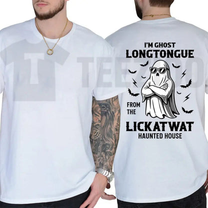 Spooky Halloween Haunted House Top – Ghost Longtongue Funny Graphic Apparel