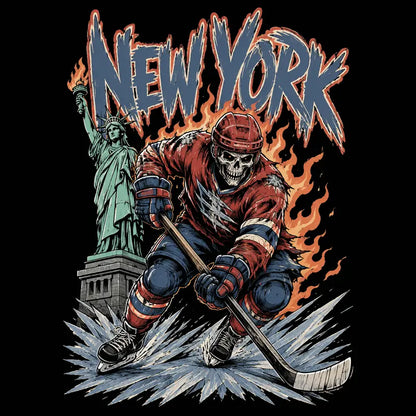 USA 32 Teams Ice Hockey Skull Vintage Sweatshirt - 90s Game Day Crewneck