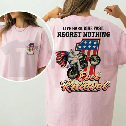 Evel Knievel Live Hard Ride Fast Shirt – Retro Motorcycle Daredevil Tee