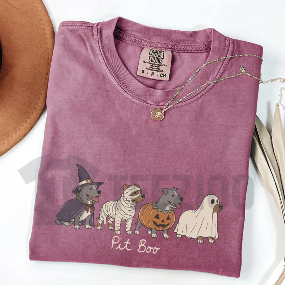 Halloween Pitbull Shirt - Spooky Ghost Dog Graphic Tee