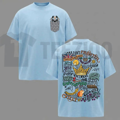 Classic Cult Comedy Top – Monty Python French Castle Double-Sided Movie Quote Graphic Apparel
