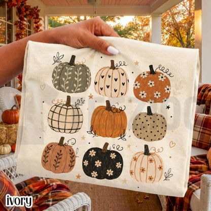 Boho Pumpkin Comfort Colors Shirt – Cute Fall Autumn Pattern Tee