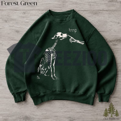 Funny Boop Dog Skeleton Halloween Sweatshirt - Spooky Dog Lover Crewneck
