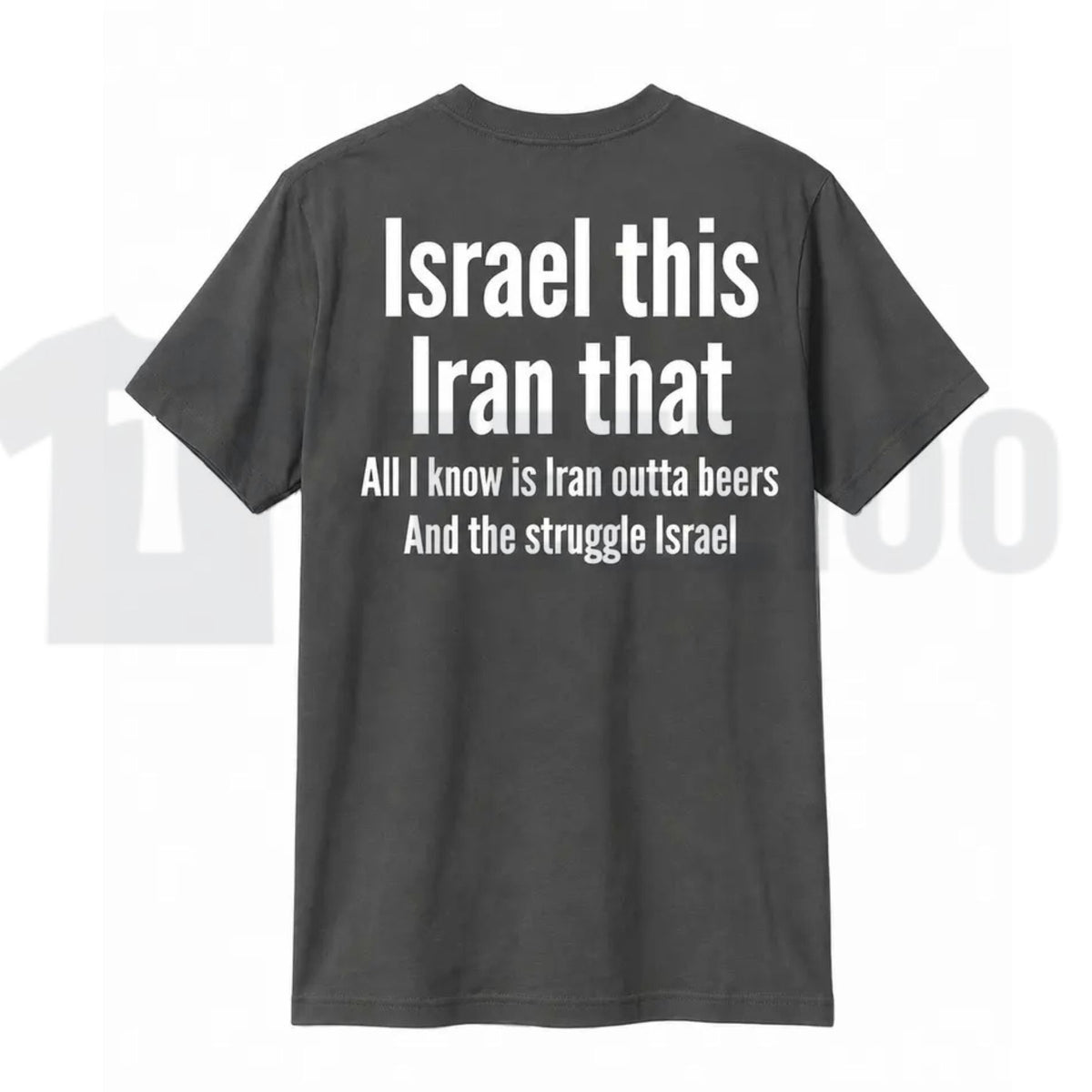Humorous Beer Pun Graphic Top – Funny Back Print Iran Outta Beers Apparel