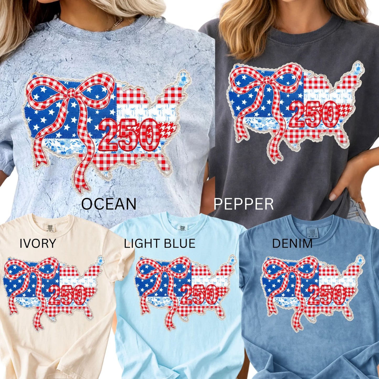 Comfort Colors® America 250 Years T-Shirt – Floral USA Stripe Graphic Tee, Retro July 4th Oversized Shirt, Semiquincentennial 1776–2026 Celebration Top