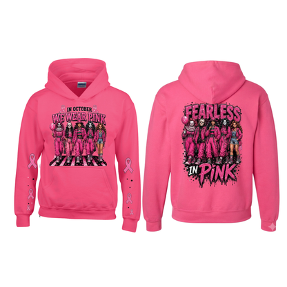 Heliconia Horror October Hoodie - In October We Wear Pink Halloween Pullover Hoodie