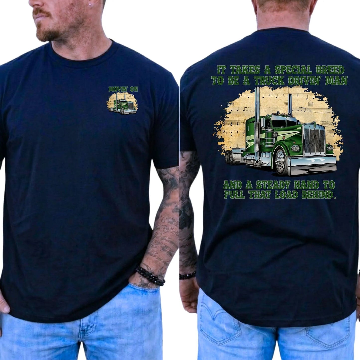 Movin On Trucker Vintage 70s TV Show Retro Big Rig Graphic T-Shirt
