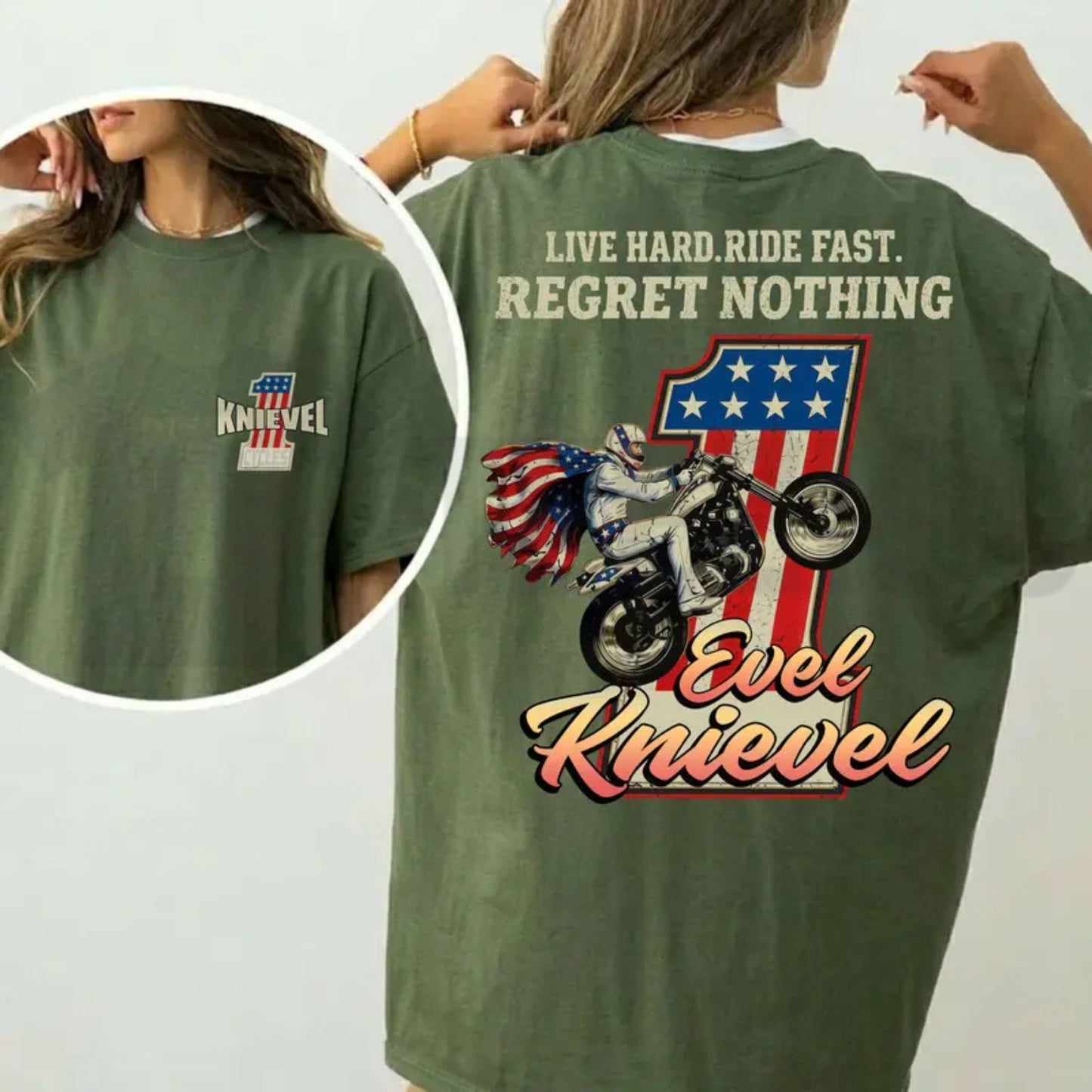 Evel Knievel Live Hard Ride Fast Shirt – Retro Motorcycle Daredevil Tee