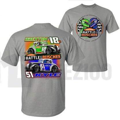 Battle Of The Busches Racing Vintage NASCAR Style Graphic T-Shirt
