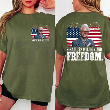 Baby Billy 4th of July 8-Ball Funny Patriotic Graphic T-Shirt - Teezioo