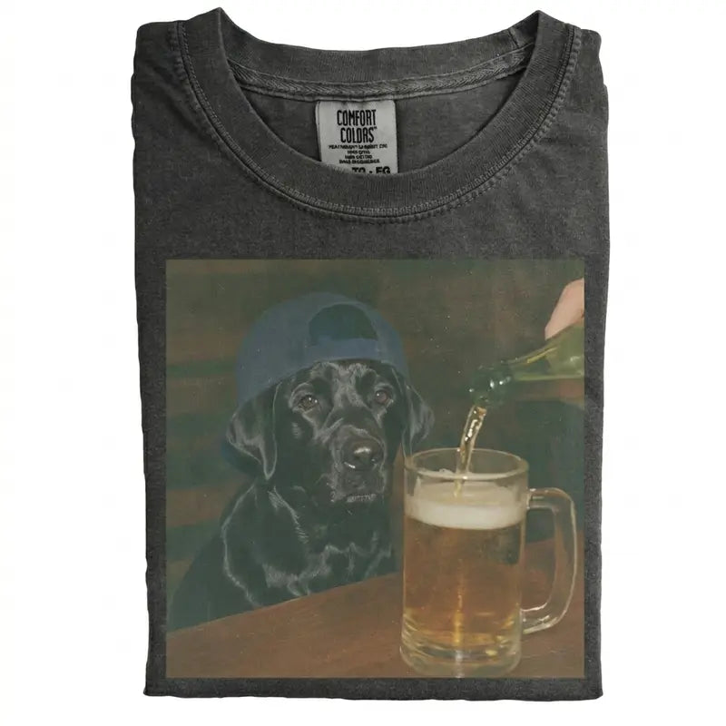 Dog Beer Tee – Vintage 90s Edgy Dog Meme Shirt