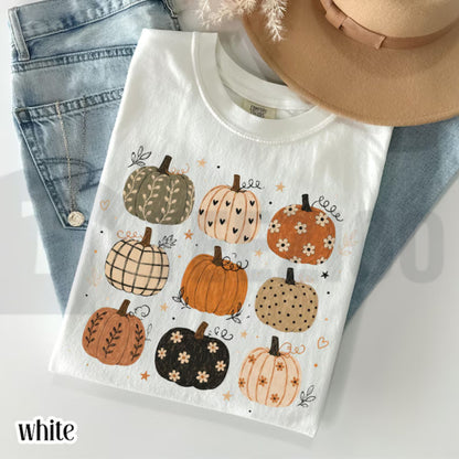Boho Pumpkin Comfort Colors Shirt – Cute Fall Autumn Pattern Tee - Teezioo