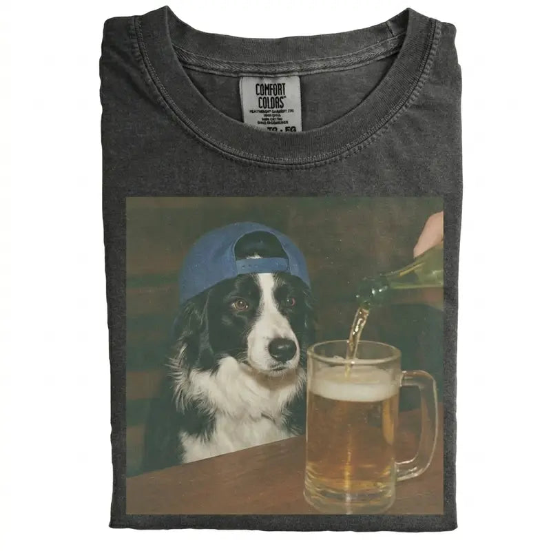 Dog Beer Tee – Vintage 90s Edgy Dog Meme Shirt