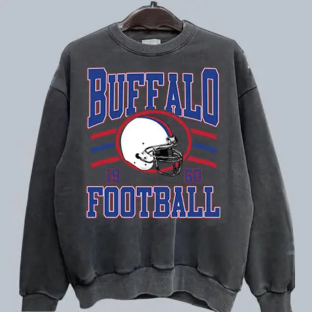 Retro Football Fan Crewneck – Oversized 90s Sports Graphic Pullover