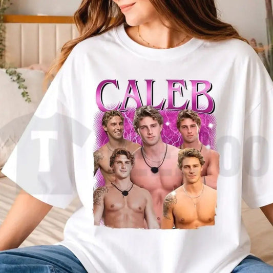 Caleb Fan Favorite Graphic Tee Vintage Love Island Inspired Unisex Oversized T-Shirt - Teezioo