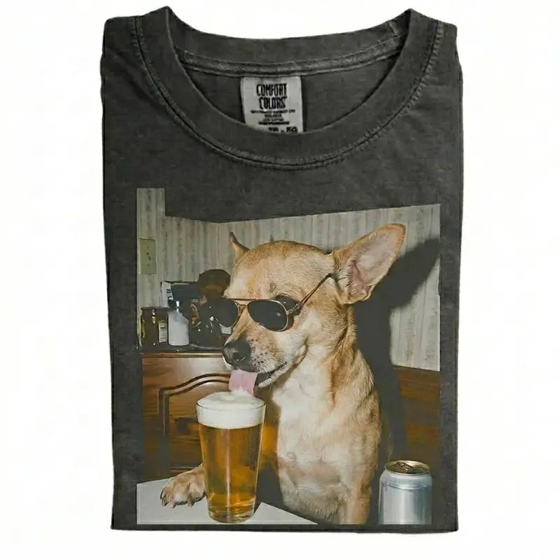 Custom Dog Breeds Drinking Beer T-Shirt