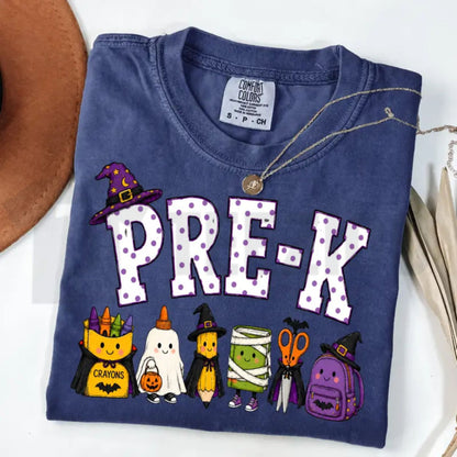 Comfort Colors Halloween Teacher Shirt – Spooky Pencil Cute Fall Classroom Tee - Teezioo