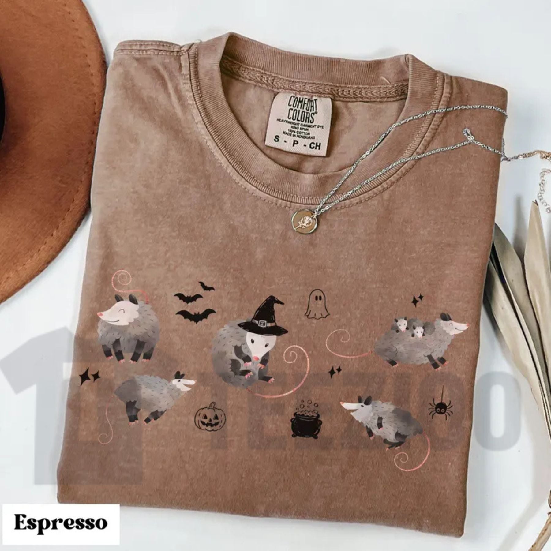 Comfort Colors Possum Halloween Shirt – Cute Spooky Opossum Graphic Tee - Teezioo