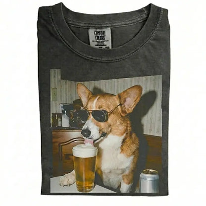 Custom Dog Breeds Drinking Beer T-Shirt