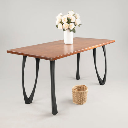 Desk Legs Metal 505 Udo 28.2" H for Dining Live Edge Tabletop