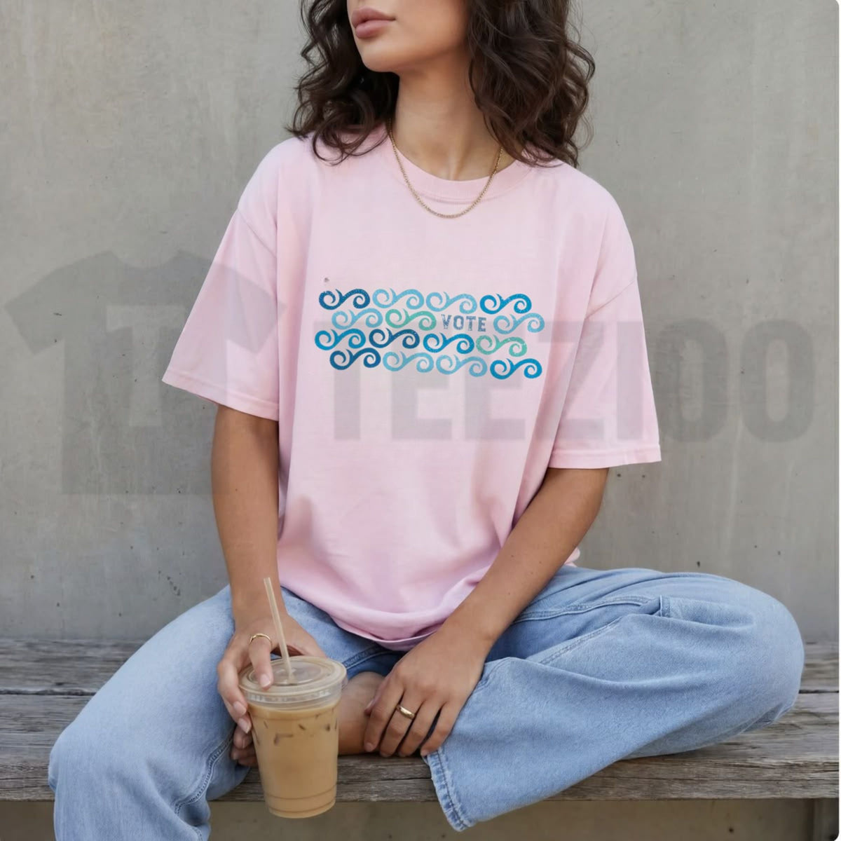 Democratic Election Top – Vote Blue Waves Political Graphic Apparel - Teezioo